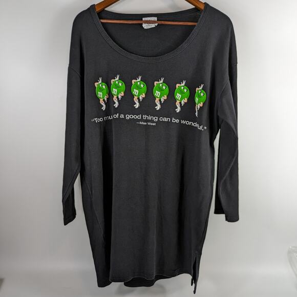 M&M'S Tops - Official M&Ms World Womens One Size Long Sleeve Scoop Neck Shirt Mae West Green